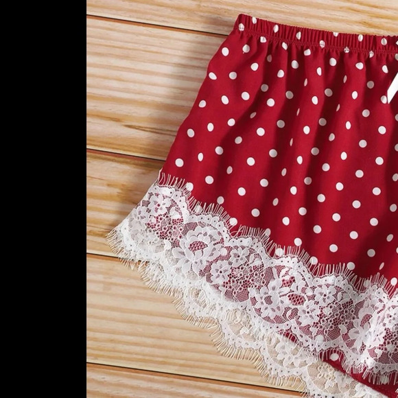 3 for $10 🛍️ SHEIN Polka Dot Lace Trim Bandeau & Shorts Lingerie Set NWT - Picture 6 of 6